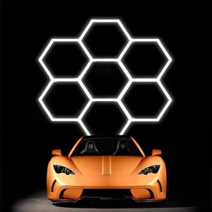 Panou LED HoneyComb, 7 Hexagoane, Lumină Rece 6500K, 240W - Img 4