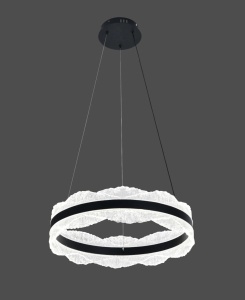 Pendul LED Model R9188-600 – cu Telecomandă, 132W, Negru