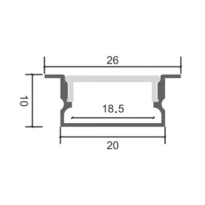 Profil LED Încastrat – Aluminiu, 20 × 10 mm, 2 m ✨ - Img 2