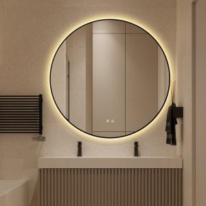 🪞 Oglindă LED cu Touch, Funcție Dezaburire și 3 Tipuri de Lumină – Ramă Negru Mat, 90 cm, Model J188-90 Smack - Img 6