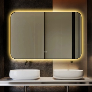 🪞 Oglindă LED cu Touch și Funcție Dezaburire – Ramă Negru, 120x80 cm, Model J187-12080 Smack - Img 8