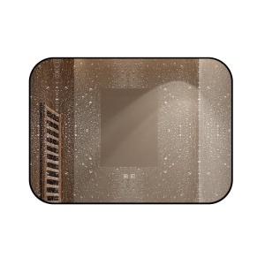 🪞 Oglindă LED cu Touch și Funcție Dezaburire – Ramă Negru, 90x65 cm, Model J187-9065 Smack - Img 2