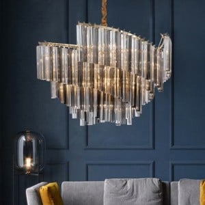 Candelabru Cristal, Elit's Page, 60cm , 10 x E27 Auriu - Img 2