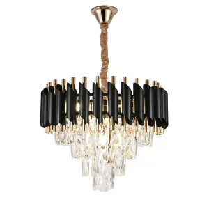 Candelabru Cristal, Raven 30cm Negru cu Auriu - Img 1