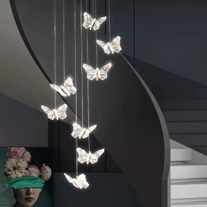 Candelabru LED – Model DJ011-12, 48 W, cristal & metal auriu, cu telecomandă - Img 1
