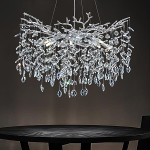 Candelabru Model 33020-600 – Textură Cristal & Metal, 8 x E14, Argintiu - Img 3