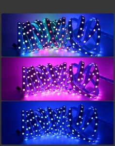 Kit Bandă LED Digitală RGB 14.4W/m 10m 24V cu Transformator 200W și Controler - Img 1
