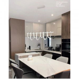Lustra LED Cu Telecomanda, Elit's, ALB, wifi 2.4G lumina/rece/calda/neutra intensitate reglabila, Suspendata,94W