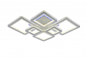 Lustra LED Cu Telecomanda, Elit's Cristal, 4-2 Patrate, Alb, 292 W, RGB - Img 2