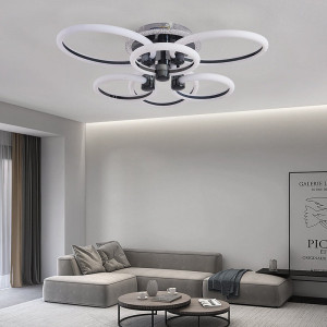 Lustra Led Cu Telecomanda, Elit's, Opal H, 162 w Intensitate Reglabila, RGB, NEGRU - Img 3