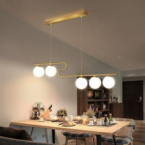 Lustra led Lor Abajur sticla 5 X G9, Gold - Img 1