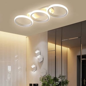 Lustra LED Plafoniera, B130-3BK, 3 Tipuri De Lumina, 54W, Alb Rotunda - Img 1