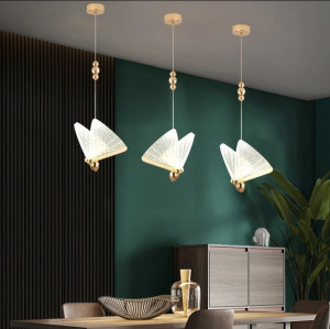 Lustra Pendul Led, Fluture Gold - Img 2