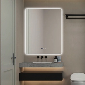 Oglindă Baie LED și Dezaburire Elit’s Premium: Senzor Touch, Lumina Rece, Caldă și Neutră, 80x100cm, Lumina Ambientală Spate - Img 5