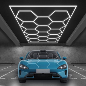 Panou LED HoneyComb, 14 Hexagoane, Lumină Rece 6500K, 672W - Img 1
