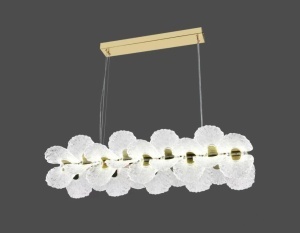 Pendul LED Model R9187-900 – cu Telecomandă, 144W, Auriu - Img 2