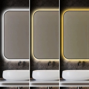 🪞 Oglindă LED cu Touch și Funcție Dezaburire – Ramă Negru, 120x80 cm, Model J187-12080 Smack - Img 5