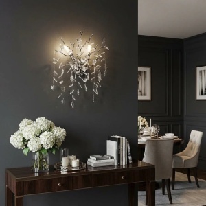 Aplică Model W33122-2L – Textură Cristal & Metal, 2 x E14, Argintiu - Img 2