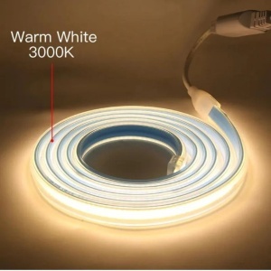 Bandă LED COB Profesională 1 m, 280 LED/m, 220V, IP65, Lumină Caldă 3000K, - Img 2