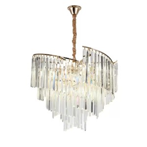 Candelabru Cristal, Elit's Page, 60cm , 10 x E27 Auriu - Img 3