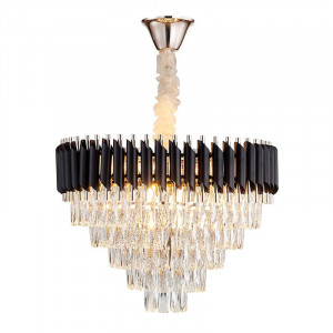 Candelabru Cristal, Raven 60cm Negru cu Auriu - Img 4