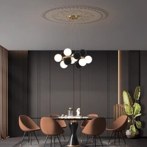 Lustra 9031-16 BK – cu 8 socluri G9, design modern negru 💫