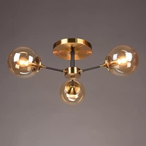 Lustra cu Sticlă DF1055-3 – Design Elegant, cu 3 Socluri E14