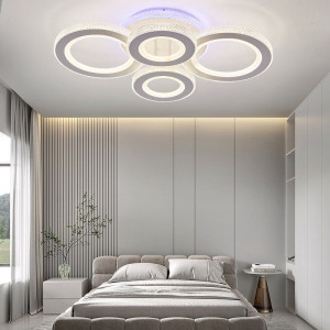 Lustra LED Cu Telecomanda, Elit's,3 Tipuri De Lumina, Intensitate Reglabila, 192W, Alb - Img 1