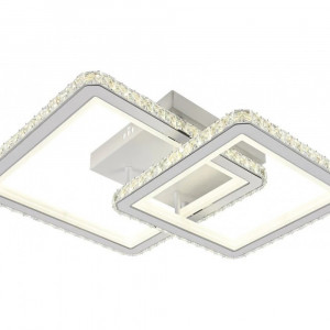 Lustra LED Cu Telecomanda, Elit's Cristal, EsnR9005-1+1, 146W, Alb