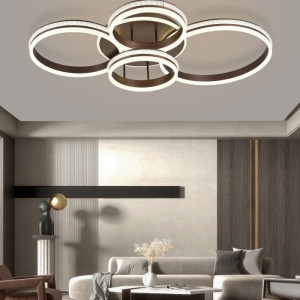 Lustra LED Cu Telecomanda, Elit's EsnC871-4A CF, 180w, Maro Coffee