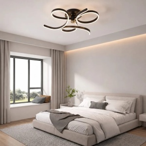 Lustră LED Model T9870 BK – 360W, Telecomandă, 3 Tipuri de Lumină, Intensitate Reglabilă