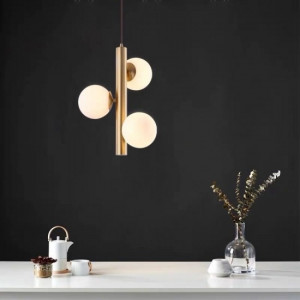 Lustra LED Pendul Elit's Imala, 3 Abajururi, bec G9 Gold - Img 2