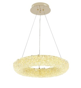 Lustră LED Suspendată cu Telecomandă – Ø60 cm, 3 Tipuri de Lumină, Intensitate Reglabilă, Design Auriu - Img 2