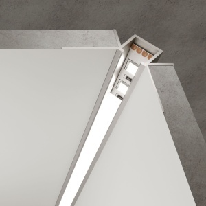 Profil LED Încăstrat – Colț Interior, Aluminiu, Lungime 2 m - Img 3