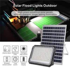 Proiector LED cu Panou Solar și Telecomandă, Rezistent la Apă IP65, 200W - Img 5