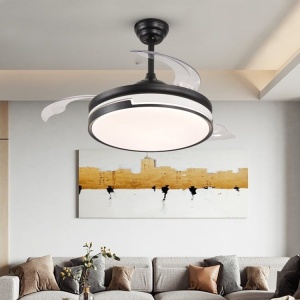 Ventilator Plafon LED cu Lumină în 3 Tonuri, Motor Cupru, Temporizare și Telecomandă, Negru - Img 2