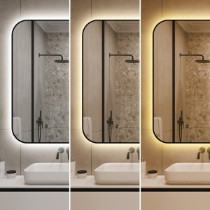 🪞 Oglindă LED cu Touch și Funcție Dezaburire – Ramă Negru, 130x80 cm, Model J187-13080 Smack - Img 4