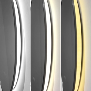 🪞 Oglindă LED cu Touch și Funcție Dezaburire, 3 Tipuri de Lumină – Ø80 cm, Ramă Negru Mat, Model J188-80 Smack - Img 5