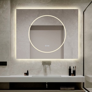 🪞 Oglindă LED cu Touch și Funcție Dezaburire, 3 Tipuri de Lumină – 100x80 cm, Model J193-10080 Smack - Img 7