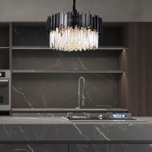 Candelabru Cristal Elit's, Negru Mat, 40cm - Img 2