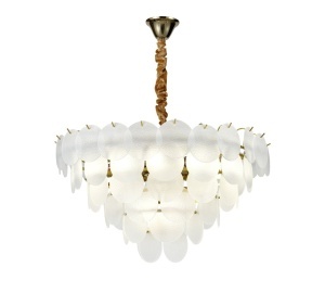 Candelabru Modern cu Sticlă Mată, 15 Becuri E27, Ø75 cm, H42 cm – Model 5867-750 TB - Img 2