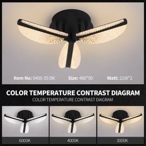 Lustră LED cu telecomandă – Cod 9400-3 BK (21×2W) - Img 2