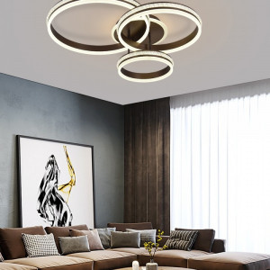 Lustra LED Cu Telecomanda, Elit's EsnC871-3A CF, 160w, Maro Coffee