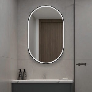 Oglindă de baie LED Elit’s Premium cu dezaburire – 50 × 90 cm, ramă neagră - Img 5