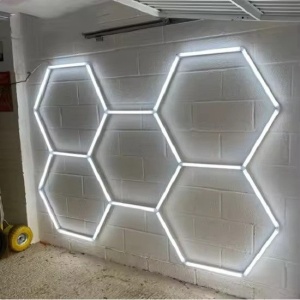 Panou LED HoneyComb, 5 Hexagoane, Lumină Rece 6500K, 192W - Img 3