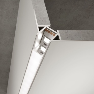 Profil LED Incastrat Colt Exterior – 2m, Aluminiu - Img 3