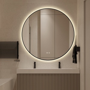 🪞 Oglindă LED cu Touch, Funcție Dezaburire și 3 Tipuri de Lumină – Ramă Negru Mat, 90 cm, Model J188-90 Smack - Img 7