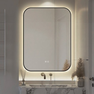 🪞 Oglindă LED cu Touch și Funcție Dezaburire – Ramă Negru, 60x80 cm, Model J187-6080 Smack - Img 8
