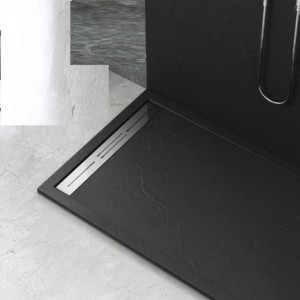 Cadita Baie Din SMC , Smack , 100 X70 Cm, Cu Sifon, Negru LS - Img 1