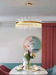 Candelabru LED model 8817/800 – 150W, cristal, metal, auriu - Img 2